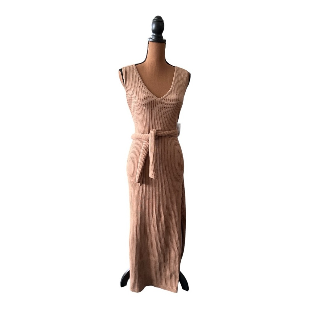 NWT Good American Bodycon Knot Ribbed Dress Size 6